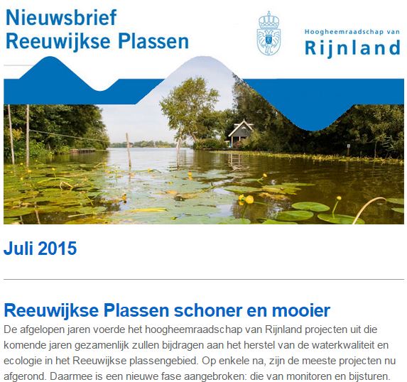 Nieuwsbrief Hoogheemraadschap juli 2015